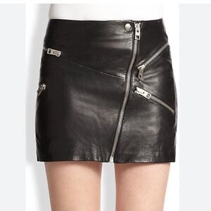 NWT The Kooples Leather Moto Mini Skirt • Sz L (industrial, goth, punk)